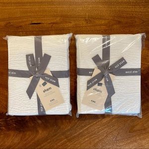 Unopened Silky TENCEL & Cotton Matelasse White King Sham Set